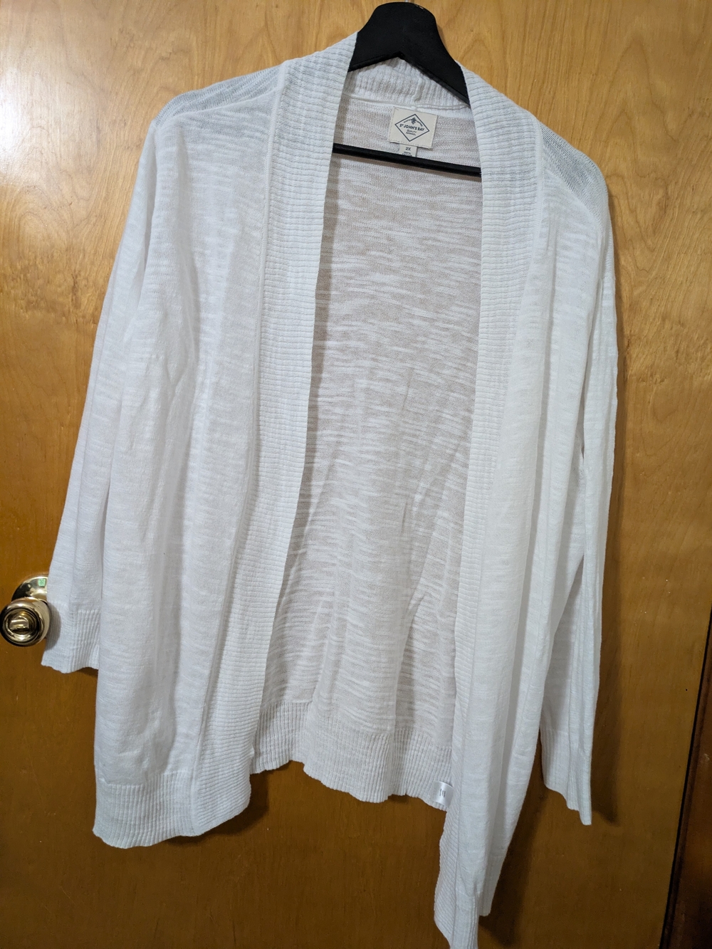 St. John's Bay White Open-Front Lightweight Cardigan